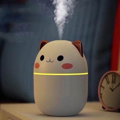 Mini umidificatore da 250 ml USB diffusore di aromi con nebbia fredda con luce notturna colorata per la camera da letto di casa umidificatore per auto purificatore