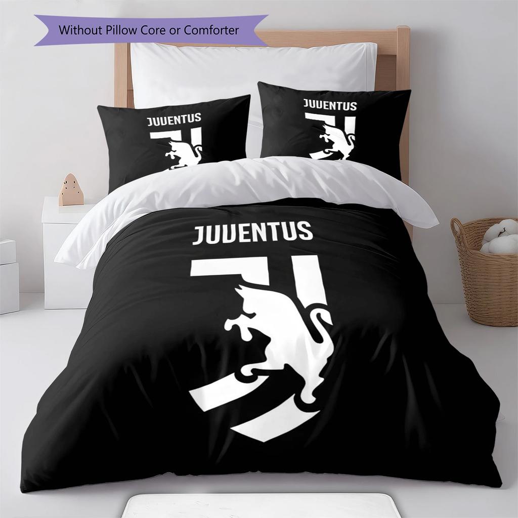 Set Copripiumino Trapuntato Juve Federa Federe Decorazione Casa Regalo di Compleanno (1 * copripiumino + 2 * federa, senza nucleo)