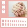 2025 Newest 24Pcs/Set Nail Art French Fake Nails Set With Glue Abs Plastic - Simple Short Nail Stickers