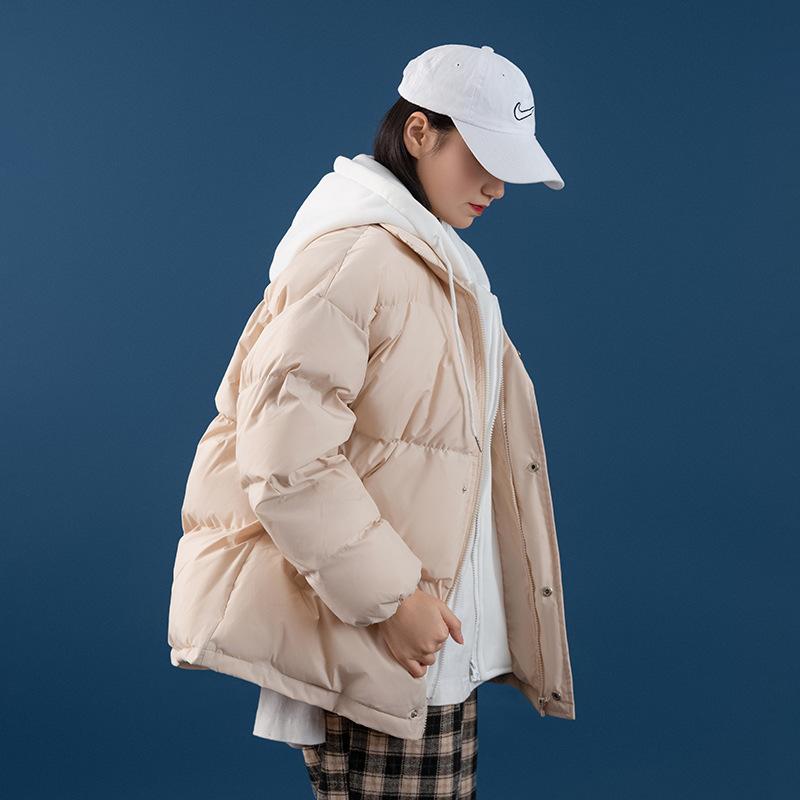 New Fake Two Thick Cotton-padded Jacket Short Cotton-padded Jacket Female Winter Hooded Students Casual Cotton-padded Jacket Coat.