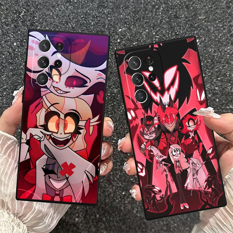 Hazbin Hotel Anime Soft Phone Case for Samsung Galaxy S26 S25 Edge S24 Ultra S23 Plus S22 S21 FE S20 Black Cover Back Shell