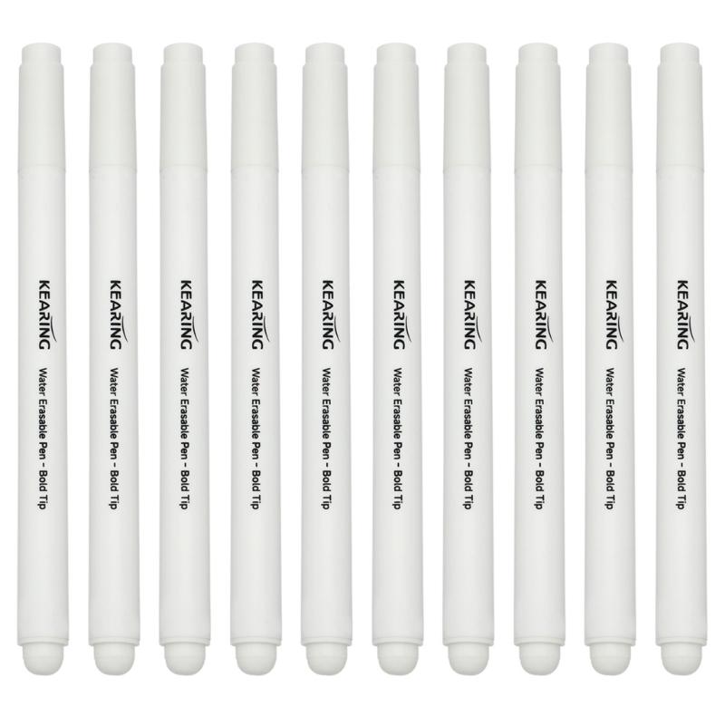 10Pcs Water Erasable Fabric Marker 1.0mm Broad Tip Water Soluble Fabric Marking Pen for Clothing Tailoring Sewing Craft