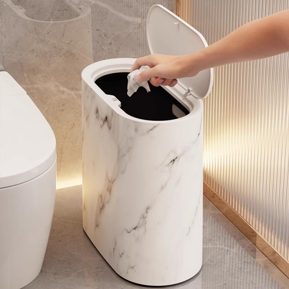 with Lids Garbage Bin Narrow Toilet Trash Bin New Bathroom Trashcans  for Home Indoor Hotel
