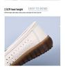 Women's Casual Mid-Heel Wedge Platform Shoes - Anti-Slip Leather for Spring/Autumn
