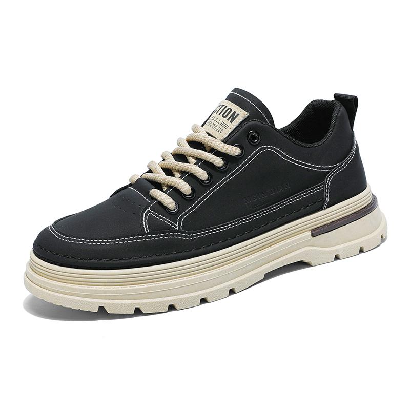 Shoes For Man New Men's Sneaker Shoes Autumn Thick Soled Fashion Luxury Leather Casual Workwear Sneaker Motorcycle Shoes
