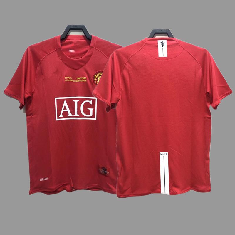 Man L Retro Jersey Football Jersey No. 7 Beckham Cantona C Ronaldo Rooney Giggs Jersey