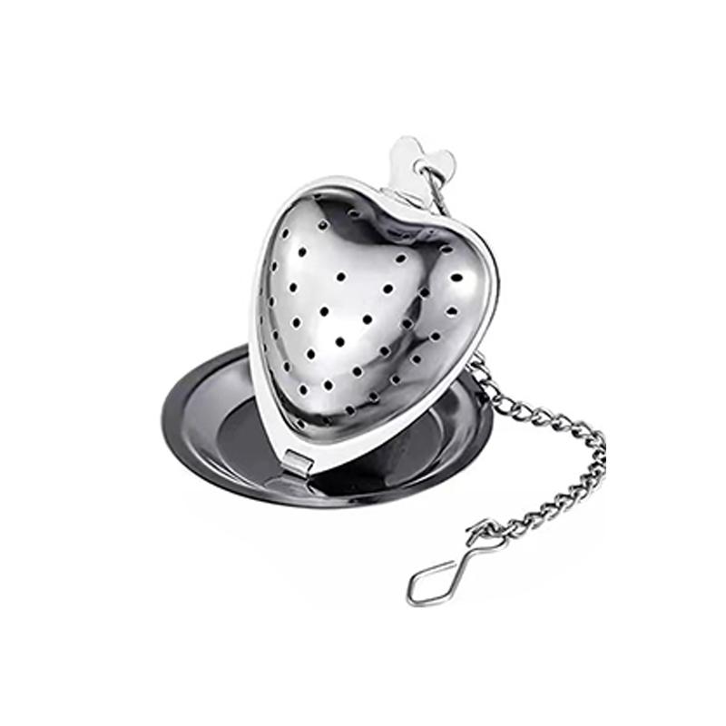 1Pc,Stainless steel chain tea leakage owl small teapot house bird duck shell type tea filter creative tea maker