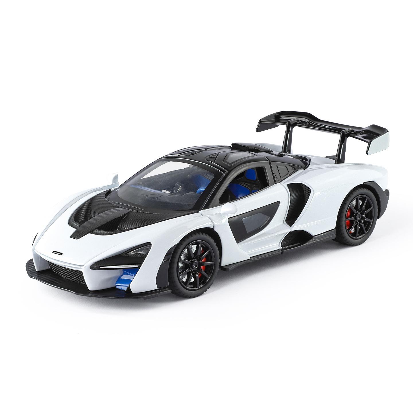 

1/24 McLaren Senna Спрей Модель спортивного автомобиля Симуляция Звук и свет Модель автомобиля Украшение Подарок для мальчика Игрушки на Хэллоуин белый
