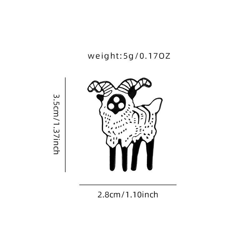 Three-eyed black goat brooch cartoon fashion versatile literary badge dripping oil exquisite anti-light