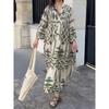 Elegantní Maxi šaty Ženy Ležérní Streetwear Vintage Geometrické Výstřih do V Boho Pláž Dlouhé Volné Šaty Dámské Vestidos Robe Ete Femme