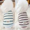 Ribbed Knit Dog Vest Soft Striped Small Puppy T Shirts Summer Sleeveless Breathable Pet Outfits for Small Medium Dogs Cats