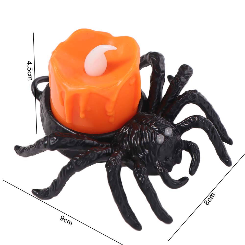 Crawly Halloween Spider Pumpkin Lamp Scary Spider Night Light Electronic Candlelight Haunted House