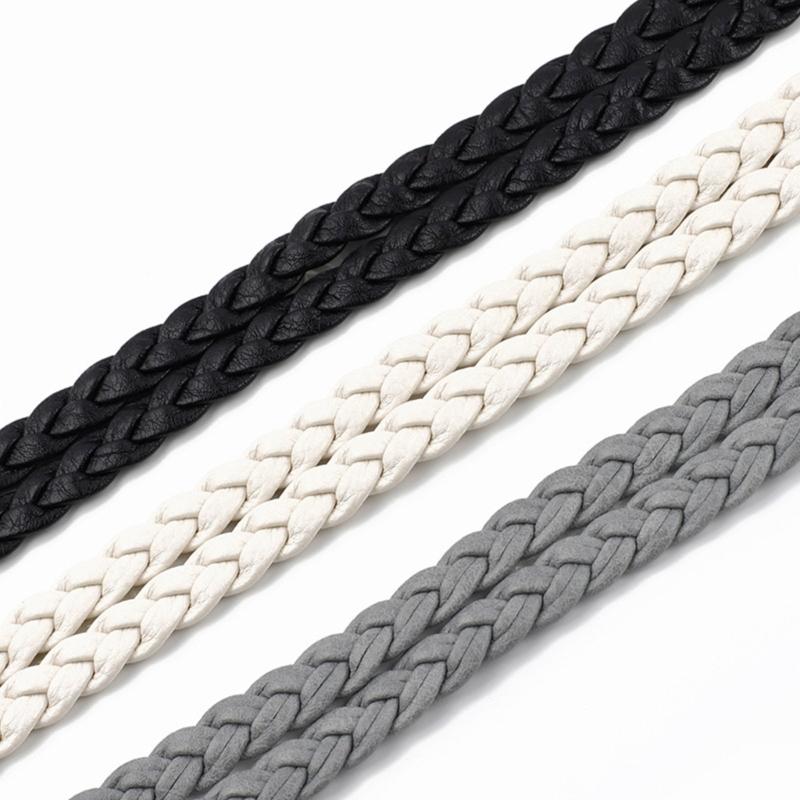 Lady Purse Handle Belt Replacement Handbag Retro Woven Strap Shoulder Bag Handcraft Bag DIY Accessories Black/Gray/Beige