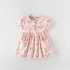 Summer Girl Dress With Soft Cotton Fabric And Floral Pattern For Toddler Girls