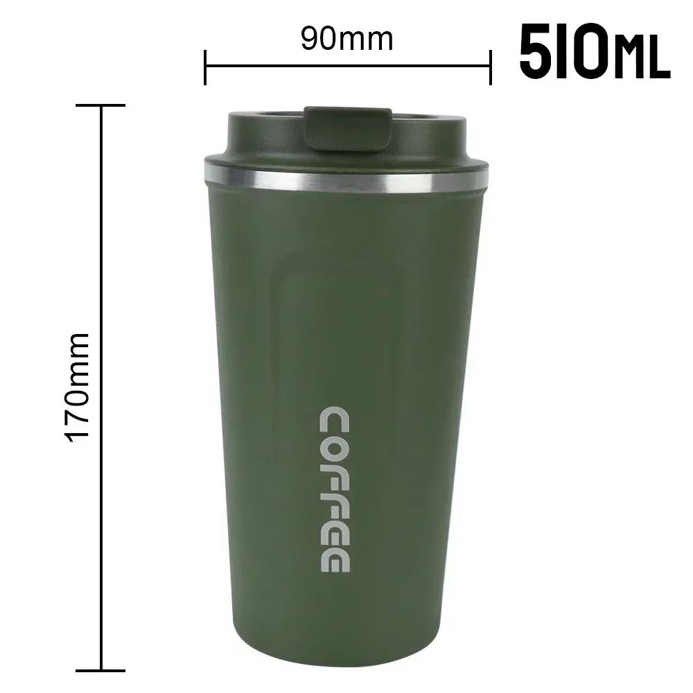 Hot 380/510ML Thermo Cafe Leak_Proof Travel Thermo Cup Double Stainless Steel for Tea Water Coffee Coffee Mug Car Thermos Mug HW