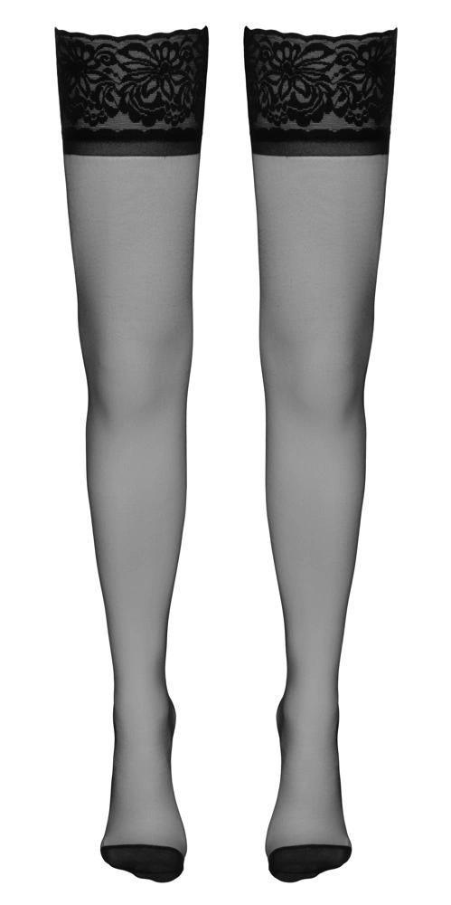 Cottelli LEGWEAR - Stützstrümpfe mit Ziernaht und Spitze 1