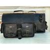 Leather 2 Luggage (Extra Large Black Bags) Motorcycle Side Saddlebags