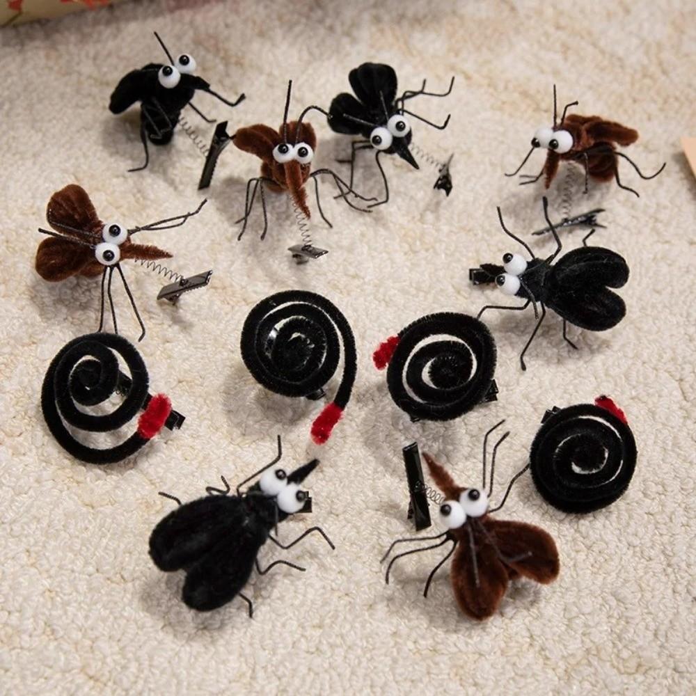Funny Mosquito Hairpin Simulated Insect Spring Hairpin Cute Plush Toys  Photo Props