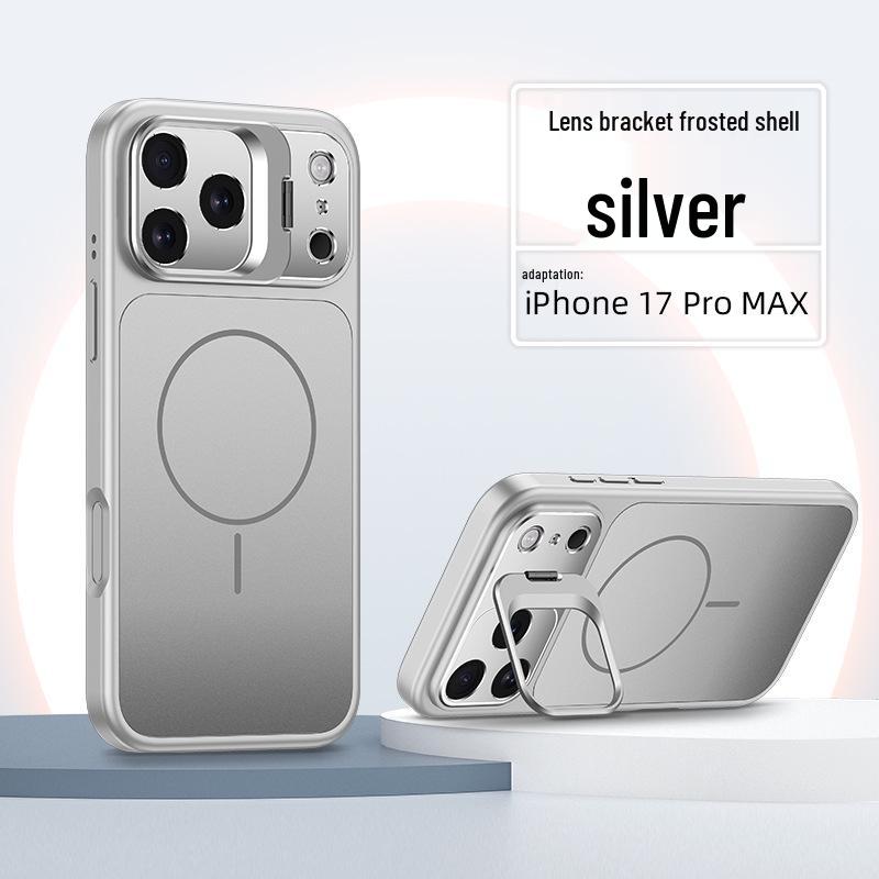 Orange magnetische Schutzhülle mit Objektivständer für Apple 17 Pro Max