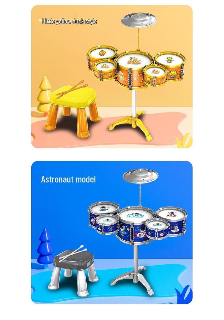 Children's Jazz Drum Set Toy: Percussion Instrument for Kids 1-6 Years, Early Education Gift
