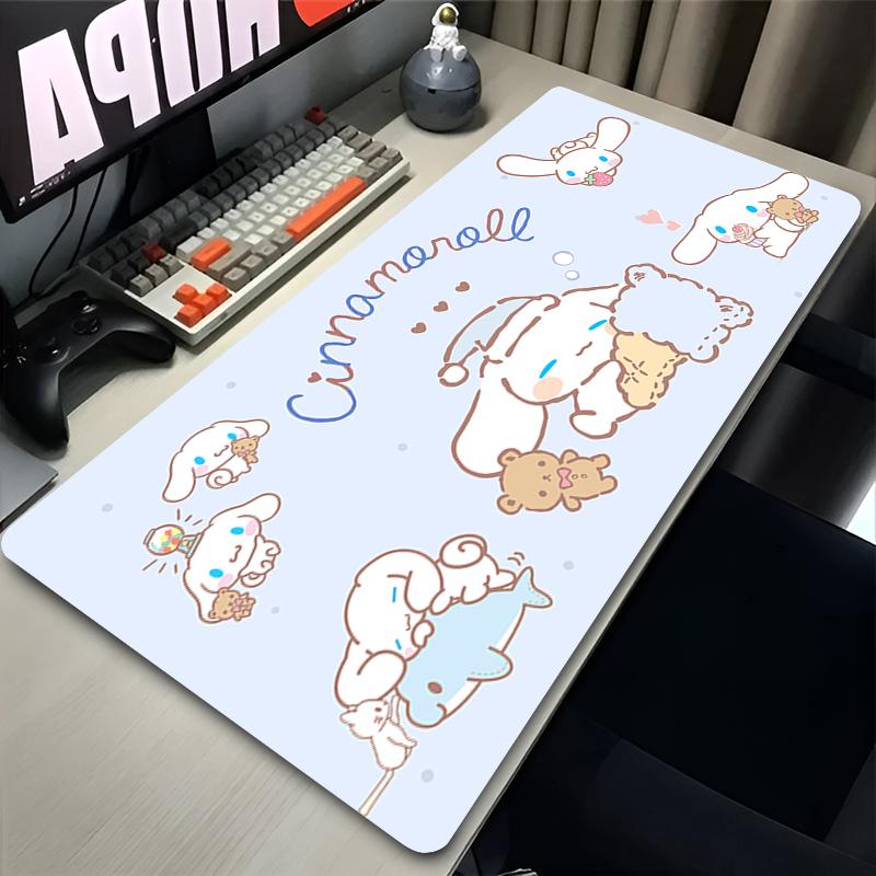 Mouse Pad PC Kawaii Cartoon Ccinnamoroll Mousepad Laptop Anime Girl Ssanrio HD Print Keyboard Pad Cute Blue Desktop Mouse Mat SBD300x800x2mm