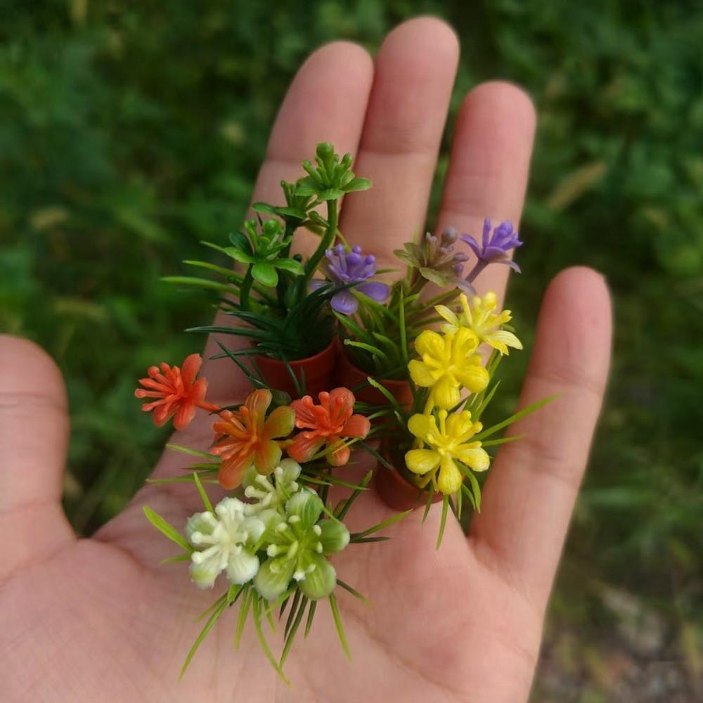 3pcs 1:12 Dollhouse Miniature Green Plant Mini Garden Home Model  Doll House Accessories