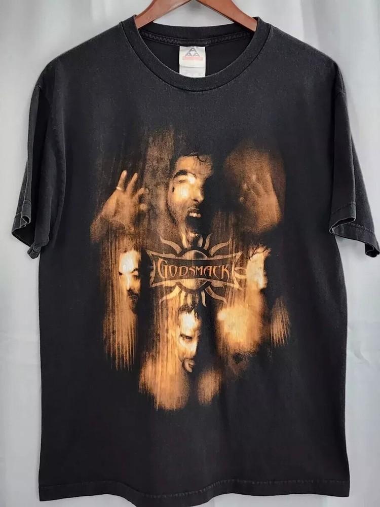 Godsmack 2003 Faceless Basic Black Reprint Short Sleeve Unisex T shirt S5XL Unisex T-Shirt L