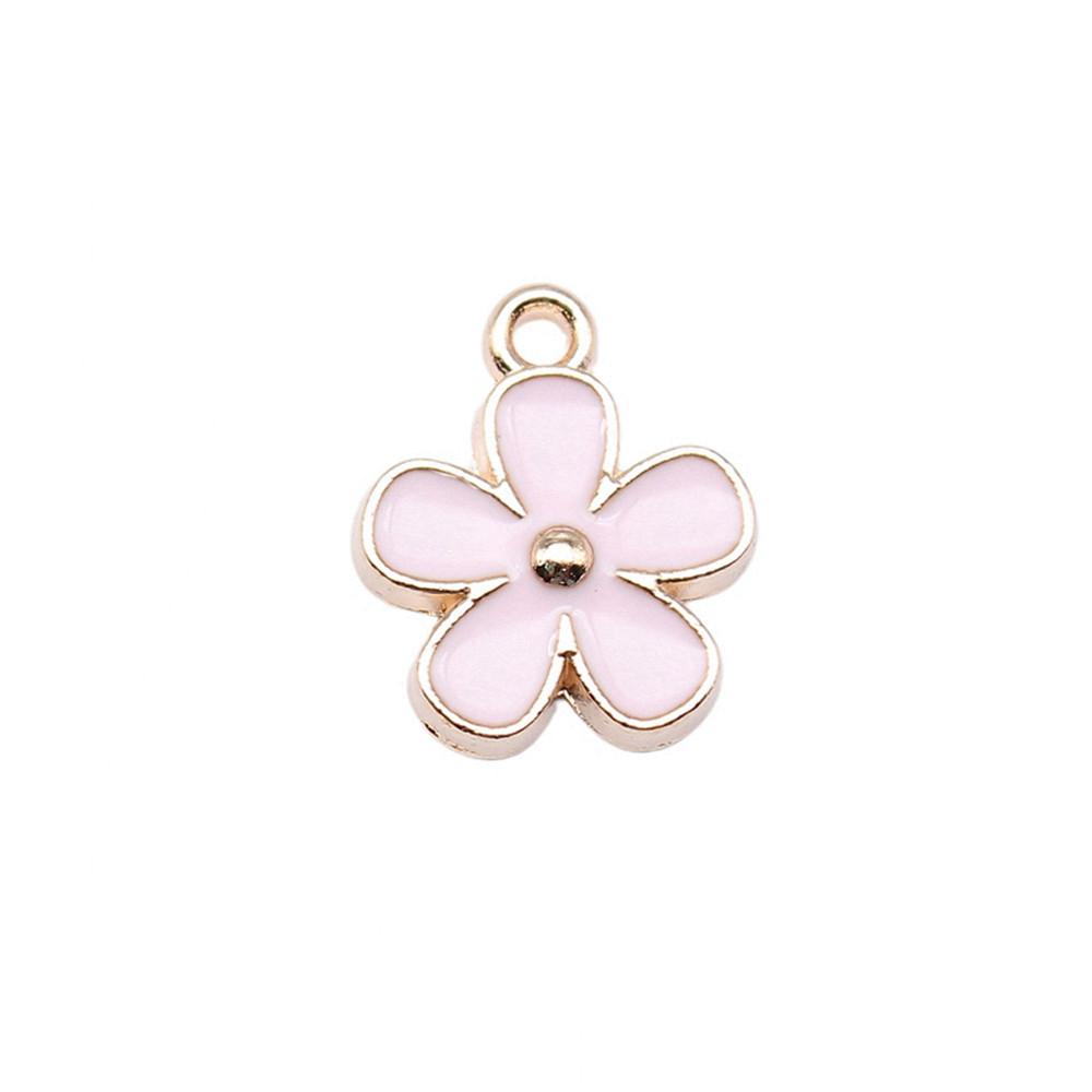 Enamel Charms Multi Color Flower Pendants For Floral Themed Jewelry