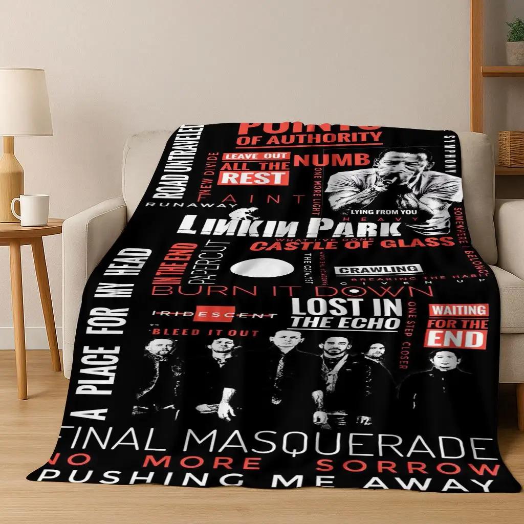 Classic L-Linkin Park Sign Rock Band Art Flannel Blanket,Cozy Soft Throw Blanket for Home Bedroom Bed Sofa Picnic Cover Gift Kid