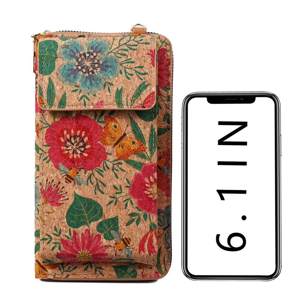 Retro Bohemian Style Wallet Flap Crossbody Bags Women Mini PU Leather Shoulder Purses and Handbags for Girls Ladies Phone Flower Designer Bag