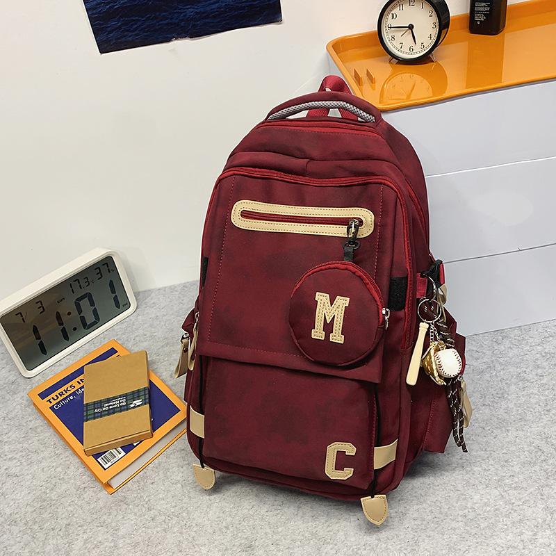 Large capacity schoolbag male college students Korean version ins style leisure travel backpack female high school students class backpack tide