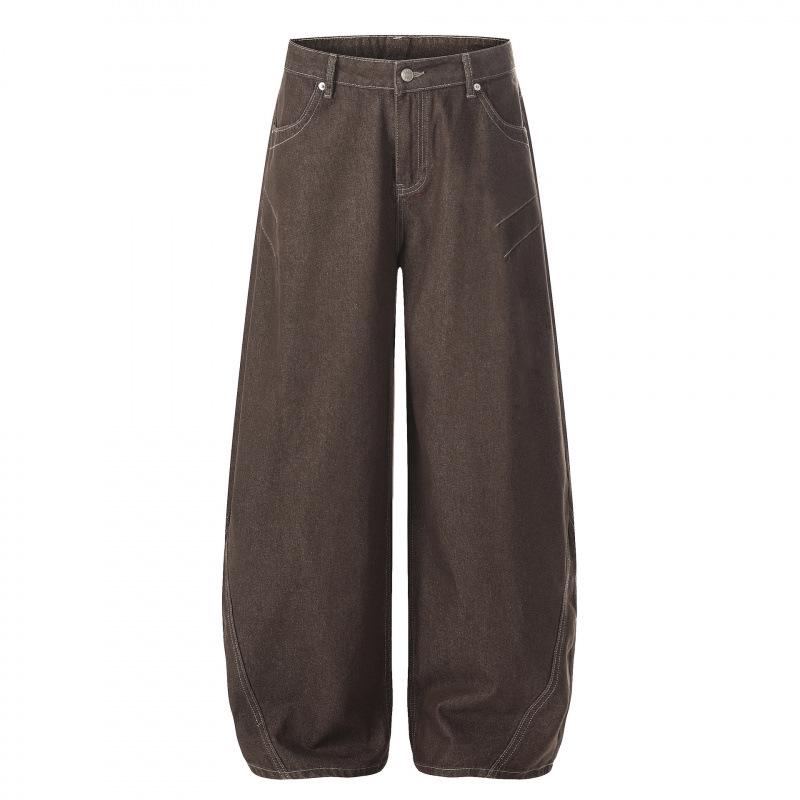 Guan Qu 2026 Spring Retro Unisex Loose Casual Trousers L коричневый