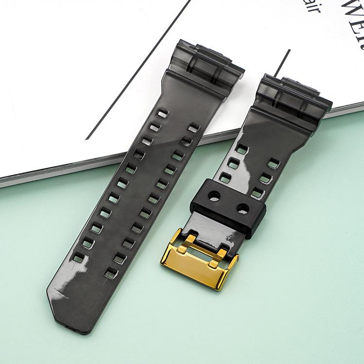 Black Gold Rubber Resin Watch Strap for Casio GA110/400/700/GD120/140