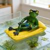 Floating Resin Frog Figurine Funny Frog On A Pool Float Statue for Outdoor Garden Pool Ponds Flower Pots Decor