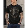 Men's Graphic T-Shirt Short Sleeve Crew Neck Soft Cotton Blend Vintage Spartan Helmet Wing Design Streetwear Casual Daily Wear