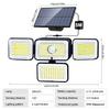 Solar Lights Outdoor 333/288/270 LED 4 Heads Motion Sensor Wall Lights Remote Waterproof Street Area Light Patio Garden Garage