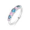 Ring - LUXENTER - Zebe - Metal Alloy - Multicolored Zircons - Rhodium Finish
