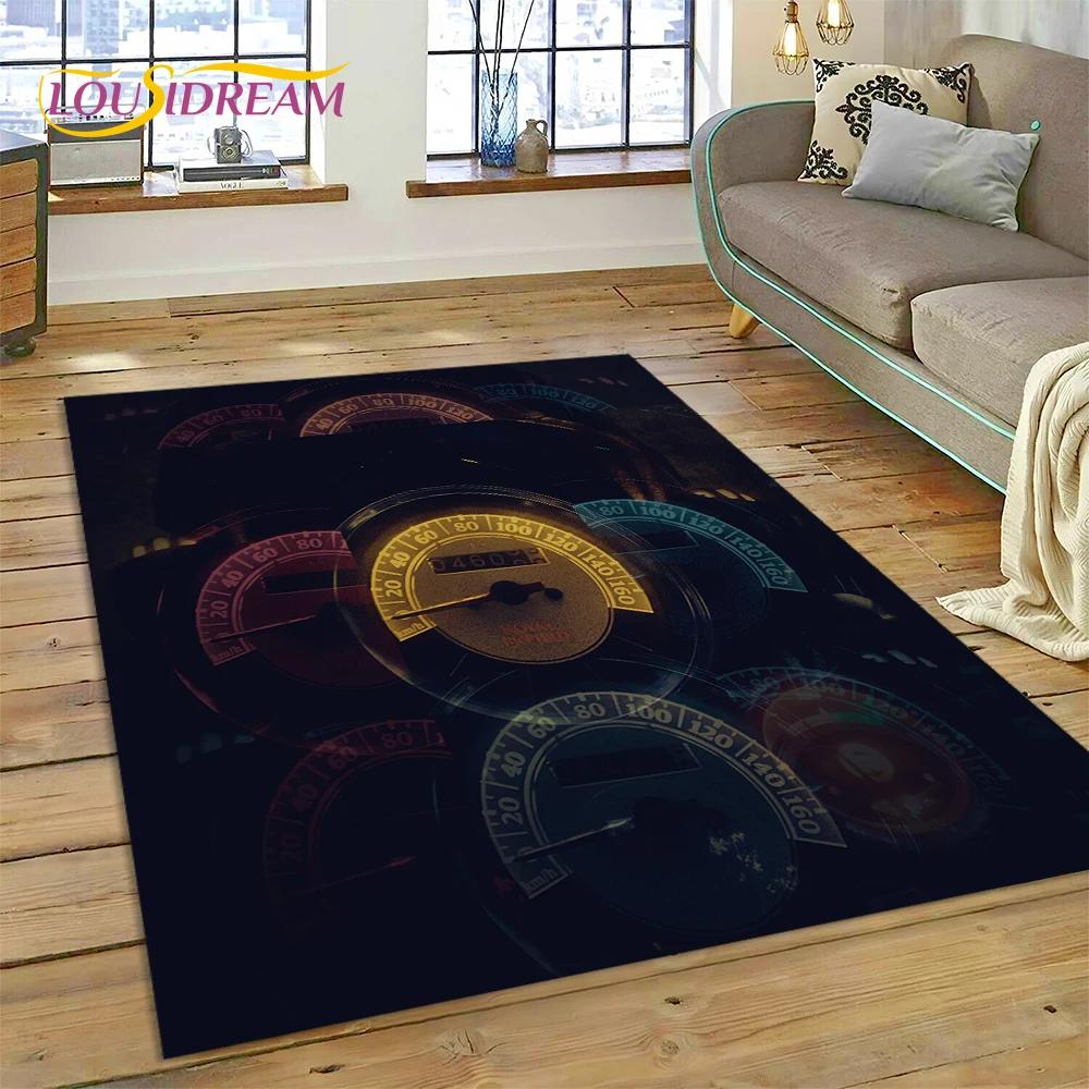 3D Car Dashboard Machine Control Screen Racing Carpet Rug for Bedroom Living Room Home Sofa Decoration, Kid Game Decor Floor Mat