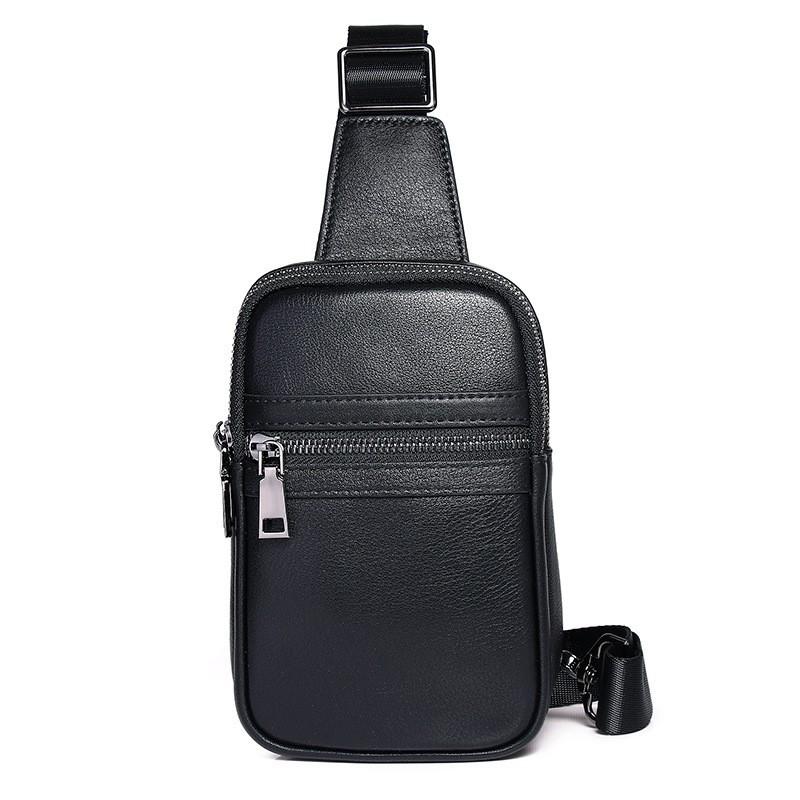 Business Hanging Bag Crossbody Men s Genuine Leather Chest Simple Trendy Casual Cross