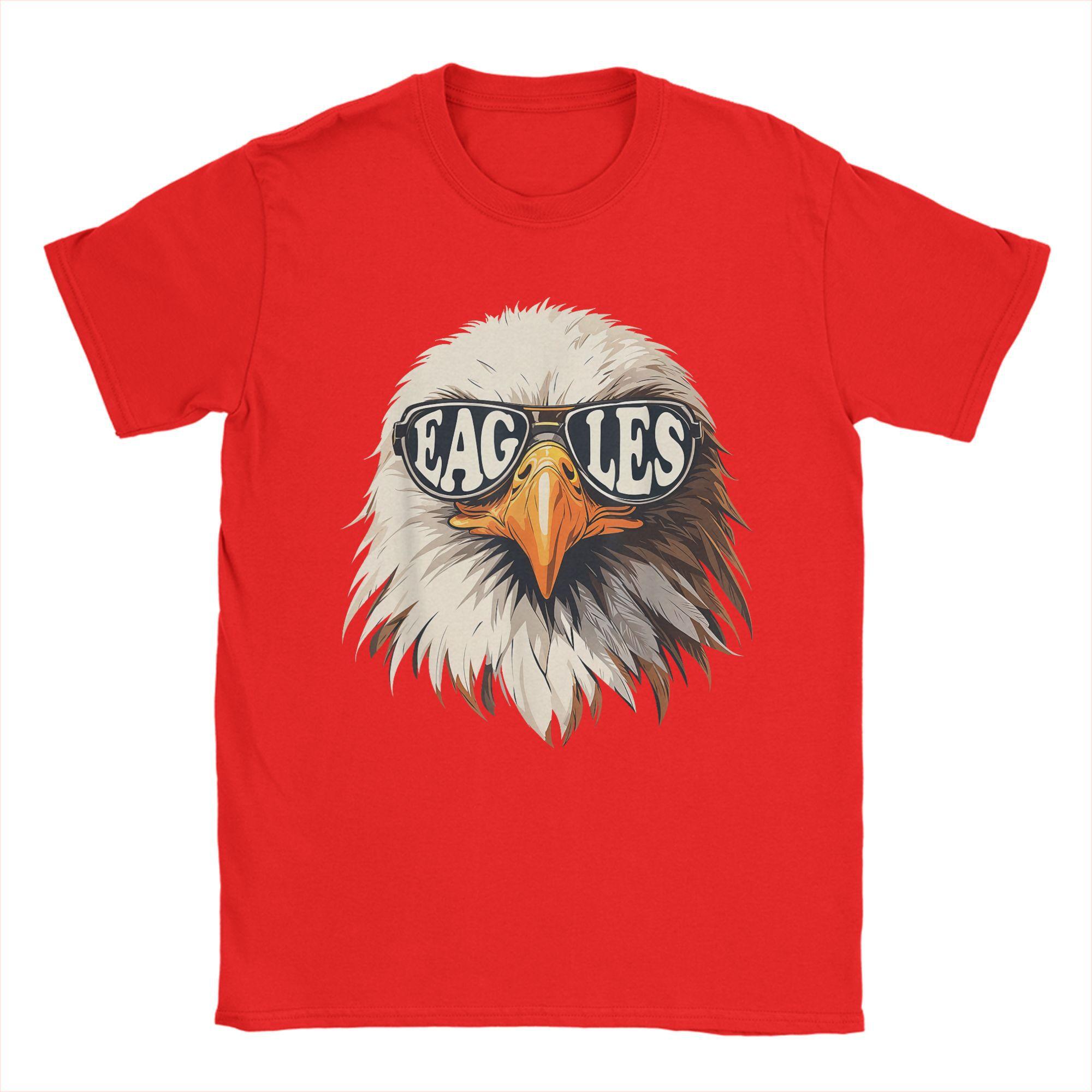 Eagle With Sunglasses TShirt Beach Trendy Cool T Shirts Unisex Cotton Crew Neck Oversized Clothes Short Sleeves Vintage Tops S