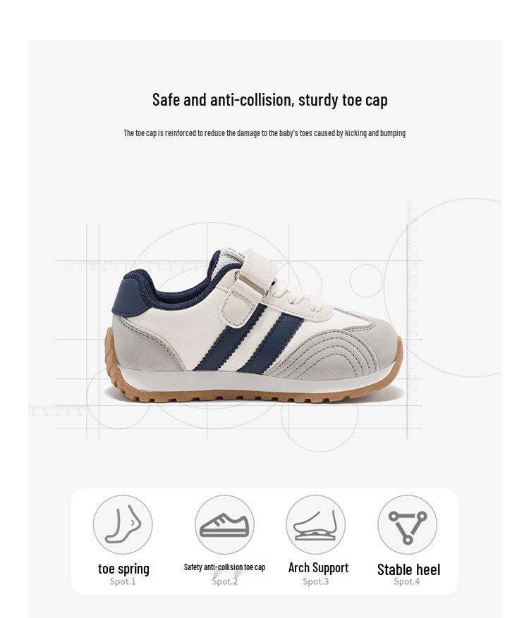 ABCkids5937 Kids' Velcro Sneakers - Spring/Autumn 2025 Collection, Soft Sole Casual Skate Shoes for Boys & Girls
