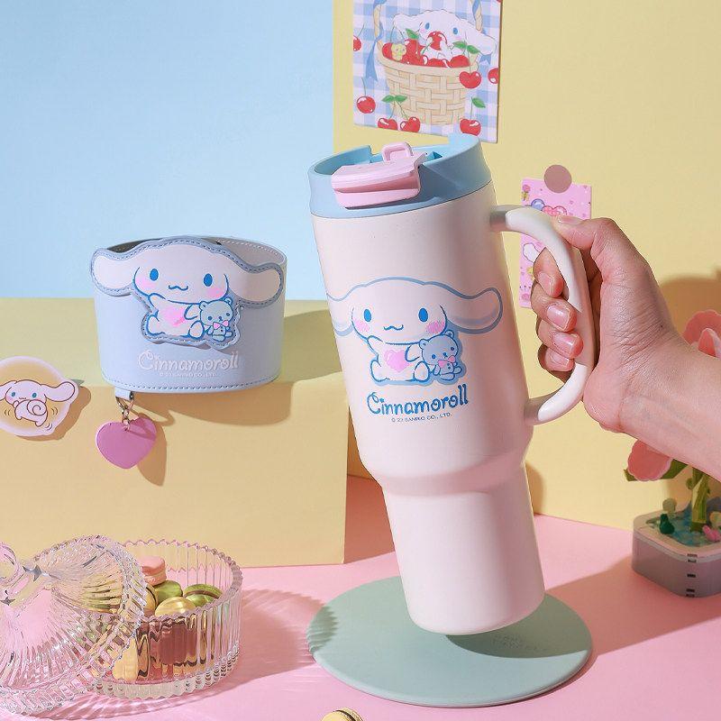 

Cup Bear Large Capacity Thermos Cup 316 Car-Mounted Dual-Use Drinking Cup Home Office Tea Cup Coffee Cup 1200ml Heart-Shaped Cinnamoroll (1200ml)