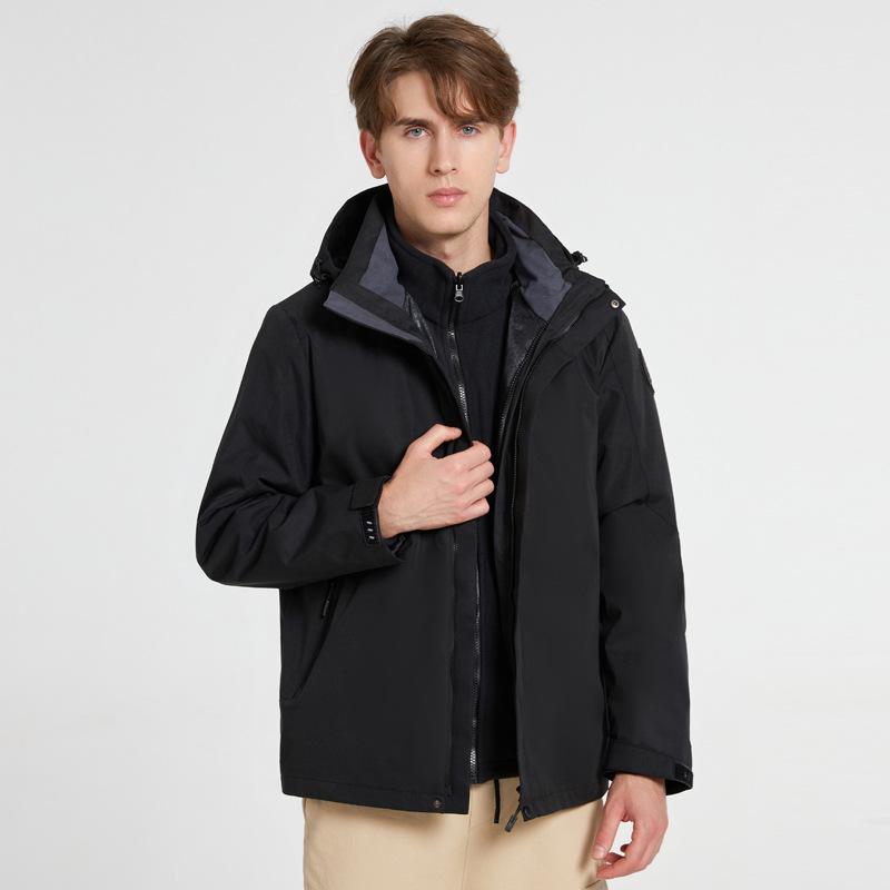 Autumn and Winter Style Jacket, Windproof and Waterproof Jacket, Three-in-one Removable Gold Mink Velvet Liner, Warm Mountaineering Jacket