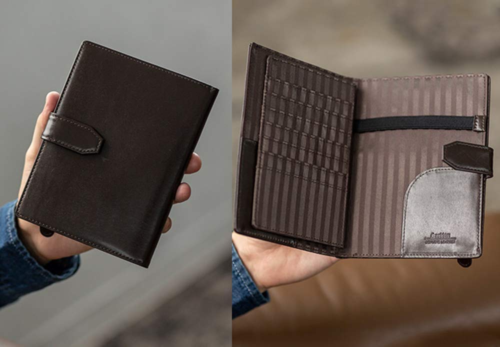 Snovist Leather Medical Card Medical Visit Wallet Made in Japan Men's Holder, Easy-to-See BIZ, (Brown)