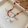 Boho Shell Flower Necklace Ocean Style Ocean Style Neck Chain Stone Pendant Necklace  Summer