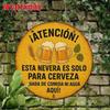 Vintage Beer Mug Warning Sign Metal Wall Art Poster