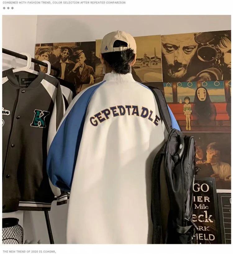 Pánská baseballová bunda v japonském stylu pro jaro 2021 - korejský volný střih pro studenty a páry