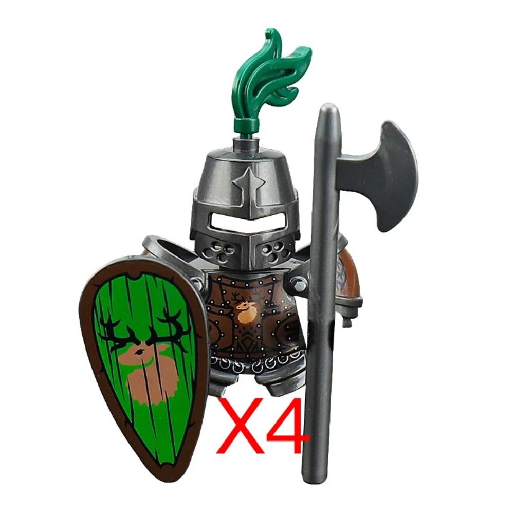 Mittelalterliche Burgsoldaten Actionfiguren Baustein Drache Anime Ritter Zubehör Kriegspferd Miliz Helm Schild Spielzeug Geschenk B15