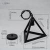 Dww-E27 Modern Metal (Bulbs Not Included) Pendant Light Fixture, Metal Ceiling Light, Chandelier, Geometric Shape Lighting, E27 Socket, Black Pendant 