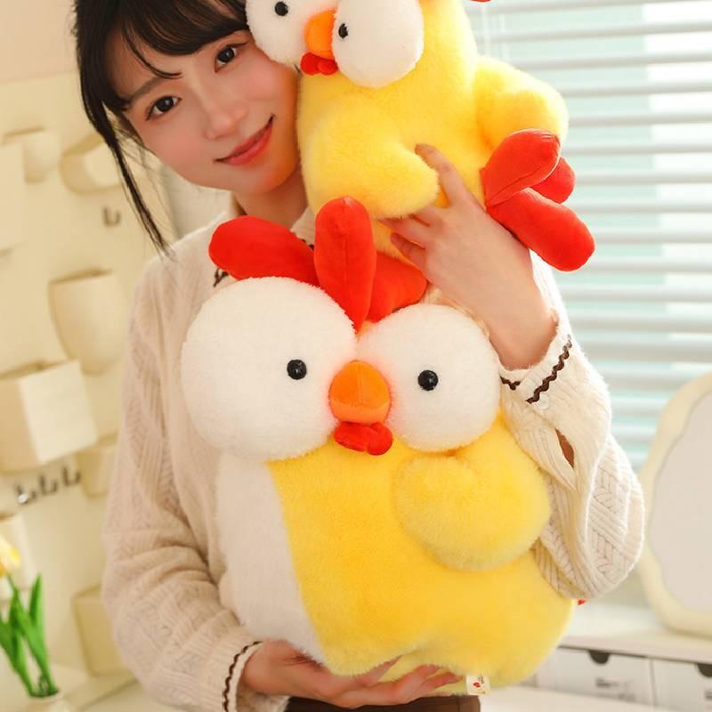 Entzückendes Cartoon-Huhn Plüschtier Kuschelpartner für Kinder Geburtstagsgeschenk Weich und lustig